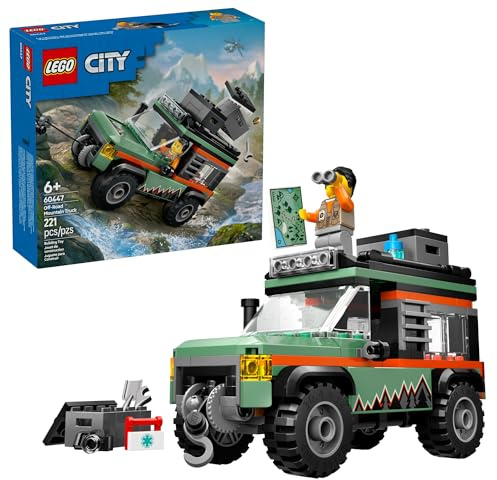 LEGO City Off-Road 4x4 Mountain Truck Toy - Building Toy Set for Kids, Boys and Girls, Ages 6+ - Fun Gift Idea for Birthdays and Holidays - with Adventurer Minifigure and Accessories - 60447