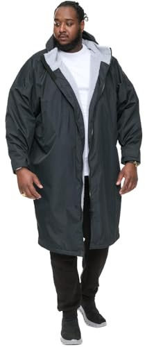 Duke Men's Plus Size Webber Sherpa Lined Showerproof Changing Robe – Black