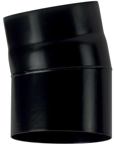 Tuyau de cheminée Courbe 15 DN 150 émaillé peint 600 degrés pour poêle à bois tuyau noir acier CE Made in Italy