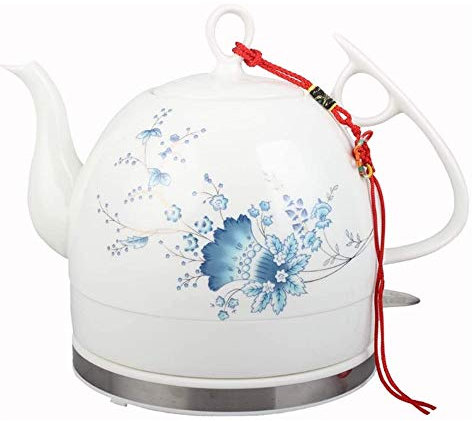 KXQYIKYI Bollitore Elettrico in Ceramica da 1,2 Litri con Base Staccabile e Strumenti da Cucina con Protezione Contro l'ebollizione a Secco.