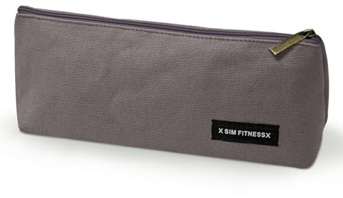 X SIM FITNESSX Federmäppchen Federtaschen Teenager Mädchen Mäppchen Etui Stifte Schulmäppchen Pencil Case Stiftetasche für Schule & Büro (Dreieck dunkel Grau)