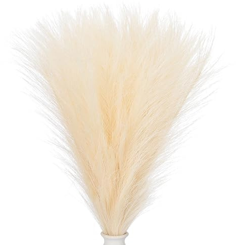 PATIKIL 50 Stück 17,7 Zoll Pampas Dekor Künstliche Pampas Bulk Beige | Flauschiges Faux Gras Kleine Getrocknete, Für Zuhause Boho Dekor Vase Hochzeit