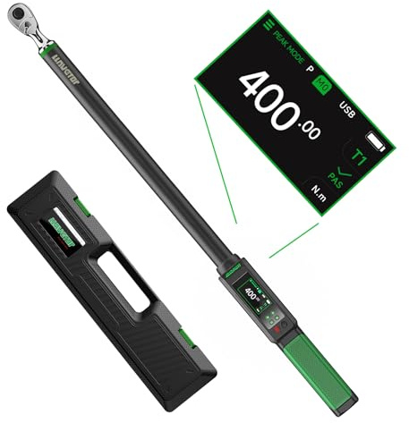LLAVETOR Digitaler Drehmomentschlüssel 1/2,20-400N.m, ± 1% Drehmomentschlüssel mit Summer und LED-Anzeige für Auto, Motorrad und Fahrrad