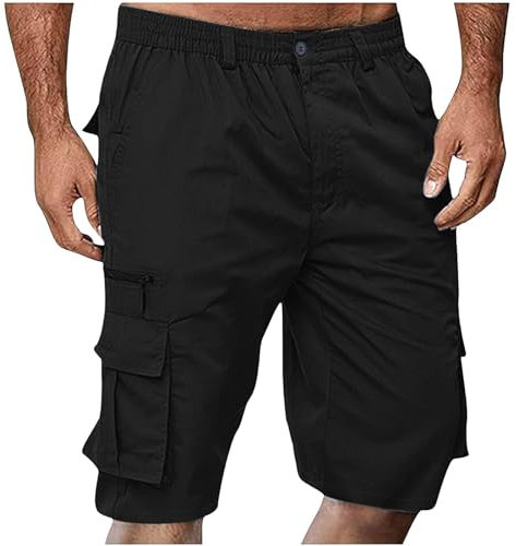Generisch Kurze Cargo Hose Herren Arbeitsshorts Outdoor Sommer Shorts Freizeit Wanderhose Cargohose Klassische Mehrfachtaschen Cargo Shorts Männer Sweatshorts Bermudashorts Sommershorts Sommerhosen
