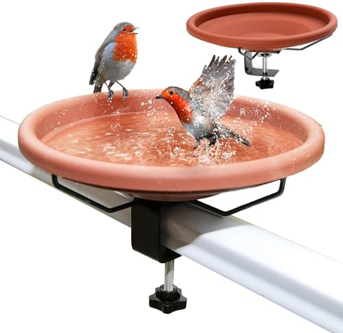 Vogelbad Für Balkongeländer,Vogeltränke Balkon,Vogeltränke Balkongeländer,Vogeltränke Hängend,Outdoor Vogelbad,Outdoor Vogeltränke Mit Wasserschalen Für Garten Terrasse & Balkonbereich