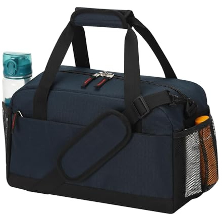 LONALIA 14L Small Gym Bag, Wet Pocket, 14 inch, Marineblau | Carry on, Water Resistant, Mini Holdall Duffle Bag, Multi Pockets for Weekend, Overnight, Travel, Workout