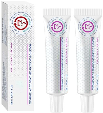 2pcs Adhesivo Termoplástico Para Prótesis Dentales Con Agarre Acolchado, Kit De Rebase De Silicona Para Dentaduras Postizas, Reajusta Y Tensa Prótesis Dentales Sueltas E Incómodas