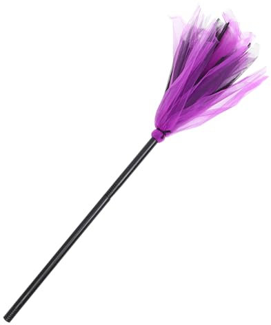 Escoba de bruja de Halloween, ligera y fácil de llevar, escoba para fiestas de disfraces, diseño único para decoración de Halloween para juegos de rol y eventos temáticos