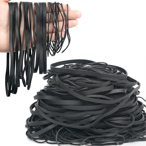 AOUOU Gummibänder, verschiedene Größen, Nettogewicht: 190 g, schwarz, elastische Bänder, taktische Gummibänder für Bürobedarf, 120 x 1,5 mm, 150 x 6 mm, 180 x 3 mm, 200 x 5 mm