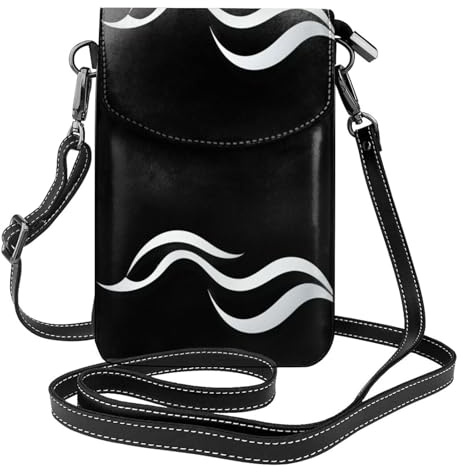 Kleine Handy-Geldbörse, 19,3 x 12,4 cm, YYHWHJDE raues weißes Wellenmuster, modisch, praktisch und multifunktional, für Wandern, Camping, Einkaufen, Reisen