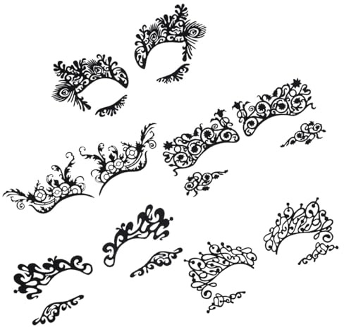 SEWACC 5 Paar Temporäre Eyeliner Aufkleber aus Spitzen Design Glänzend Hauchdünn Make Up Tattoos für Frauen und Mädchen Party Gesichtsdekoration Zufälliger Stil