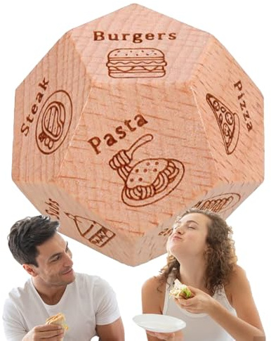 caiduos Date Night Würfel, Lebensmittel Entscheidungswürfel, Lustige Dating Würfel für Essen, Food Decider Date Night Würfelspiel, Kreative Lustiges Romantisches Spiel, für Valentinstag, Verlobung