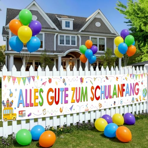 Einschulung Deko Banner, Großes Alles Gute Zum Schulanfang Hintergrund