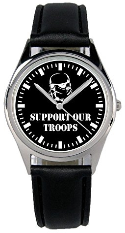 KIESENBERG Armbanduhr Stormtroopers Geschenk Artikel Idee Fan Damen Herren Unisex Analog Quartz Lederarmband Uhr 36mm Durchmesser B-2150