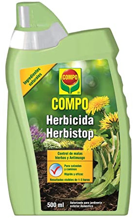 COMPO Herbistop Herbicida Concentrado, Control de musgo y malas hierbas, 500 ml