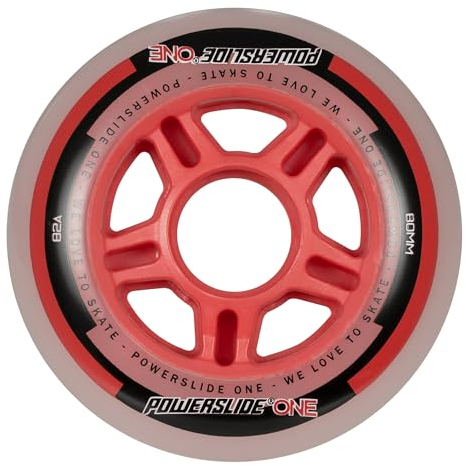 Powerslide Inline-Rollen-Set One Wheels, Smoke/Rot, 1