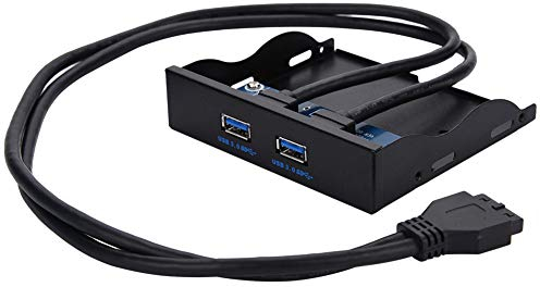 ASHATA USB Front Panel, USB 3.0 Floppy Front Panel with 2-port,3.5 inches Floppy Bay 19 Pin to 2 Interface USB3.0 HUB