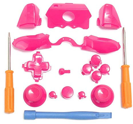 Pare-Chocs déclencheurs Boutons gâchettes LB RB LT RT Boutons et T6 T8 Tournevis et Pied de biche pour Manette Xbox One Elite 3,5 mm Rose