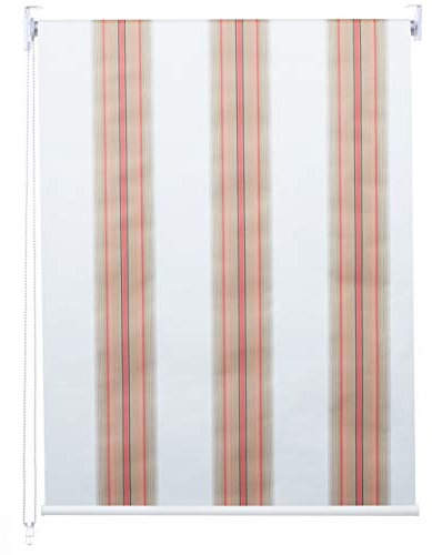 Rollo HWC-D52, Fensterrollo Seitenzugrollo Jalousie, 100x230cm Sonnenschutz Verdunkelung Blickdicht - weiß/rot/beige