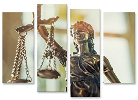 Bild Bilder auf Leinwand Die Statue der Gerechtigkeit - Lady Justice oder Iustitia/Justitia die römische Göttin der Gerechtigkeit Wandbild Poster Leinwandbild TLQ
