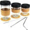 Joyfull Items 3 Pack Resusable Glass Coffee Cups with Straws lid Coasters Brush for Juice Tea Drink Travel Mug