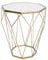 Mesa Juan Nordic Transparente De Vidrio Templado Lateral De La Sala Moda Octágono del Arte del Hierro Balcón Snack-Tabla Dormitorio Mesita De Luz, 46x56CM (Color : Gold)