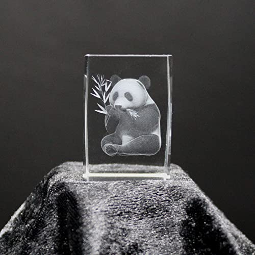 ERN Kristallglas Figur - Panda - 3D Laser Glas Skulptur | 45 x 30 x 30mm | Deko & Geschenkidee