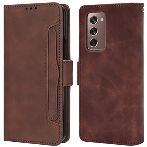 HualuBro Funda para Samsung Galaxy Z Fold 2 5G, protección magnética de cuerpo completo, a prueba de golpes, funda tipo cartera de piel con tarjetero para Samsung Galaxy Z Fold 2 5G Funda para