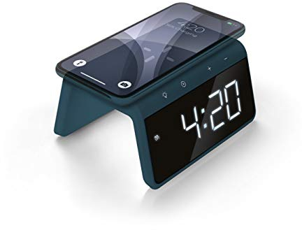 Caliber Digitaler Wecker mit Licht, dimmbarem Display, Doppelalarm & Quick Charge Ladestation, Für Kinder & Tiefschläfer, lauter Alarm, Digitale Uhr