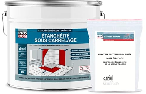 Etancheite sous carrelage, KIT douche, salle de bain, pièce humide - résine d'imperméabilisation, protection à l'eau - PROCOM 10 litres