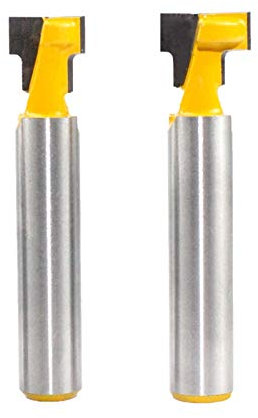 Zxxin-Fräser, 8mm SHANK T-SLOT Cutter Router Bit Set Schlüssellochbits Sechskantschraube T Schlitzen Frässchneider for Holzbearbeitung, 3PC, Langlebiges Zubehör ( Cutting Edge Length : 2pcs set )