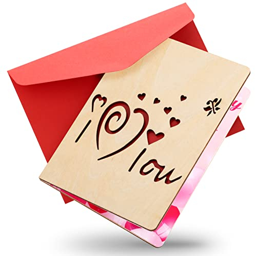 Tochter Geburtstagskarten,Holz alles Gute zum Geburtstagskarten für Tochter Kinder Erwachsene Frauen,Holz Tochterkarten mit schönen Worten,Handgemachte Ich liebe dich Tochter Grußkarten mit Umschlag