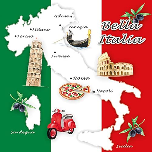 Tovagliolo 33x33 Carta Decorato Bella Italia