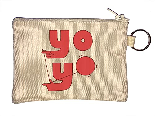 Yo Yo Toy Trick Graphic Monedero llavero Beige One Size