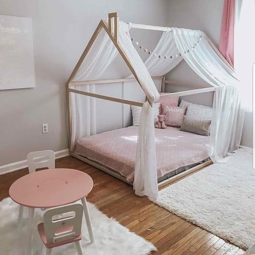 Tipi-Bett Montessori-Bett Montessori-Tipi-Bett Kinderbett Montessori Hausbett (200x140cm, Wood)