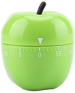 Analoger Kurzzeitwecker, Mechanischer Küchenwerkzeug Zeitgeber Zeitmesser Küche Küchen-Timer Mechanisch Küchenwecker aus ABS, bis 60 Minuten, Eieruhr Lustig, Grün Apple-Form