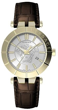 Versace Herren Armbanduhr V-Race Restyling 42 mm Datumsfenster Armband Leder VE2B00321