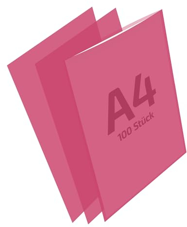 REIF Hamburg 14164 DIN A4 Sichthüllen rot, 100 Stück aus PE Stärke 0,160 mm, dokumentenecht, Dokumentenhülle oben offen, Made in Germany