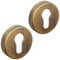 Decoranddecor Pair of Euro Escutcheon Cover Key Rose (Pair of Euro Escutcheon Cover, Antique Brass)