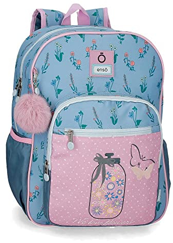 Enso We Love Flowers Zaino per la scuola rosa 30 x 38 x 12 cm Poliestere, Rosa, Zaino scolastico