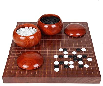 BBZY Tragbares Reise-Go-Spiel-Set mit einzelnen konvexen Steinen und Schalen Klassisches Go-Spiel-Set für Anfänger, Kinder und Erwachsene