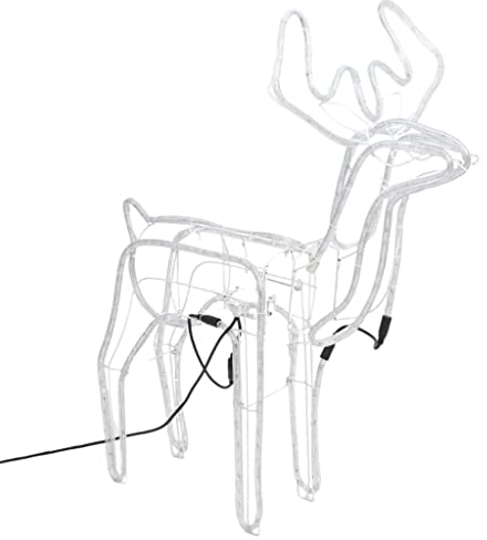 vidaXL Rentier Silhouetten mit bewegenden Köpfen 3 STK., Beleuchtet Weihnachtsfigur Lichtschlauch Klappdesign, Weihnachtsdeko Weihnachtsbeleuchtung für Innen Außen, Warmweiß