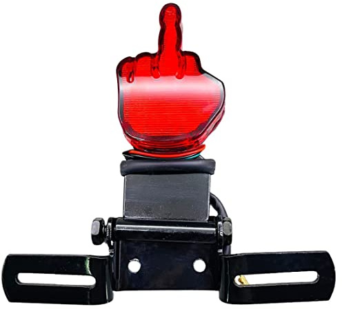 Yecnecty Universal LED Mittelfinger Motorrad Licht Kennzeichen Hinten Lampe Roller Anzeige Für Harley Chopper Yamaha Honda Suzuki