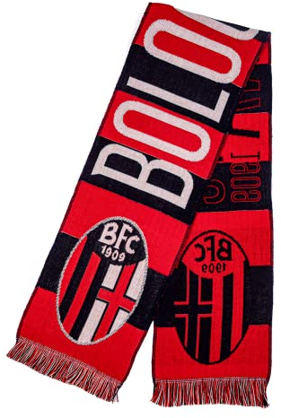 Bologna Offizieller Schal – Acryl – Stickerei Jacquard-Stil – Modell 01 – Fußballstadion – Länge 140 cm, rot, XL