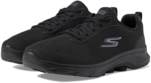 Skechers Damen Go Walk 7 Clear Path Low-Top-Sneaker, Schwarz, 43 EU