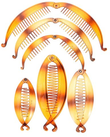 minkissy 6pièces Épingles à Cheveux Banane Résine Attache Queue De Cheval Créative Pinces Pour Femmes Et Filles Accessoires Pour Cheveux Rondes De Différentes