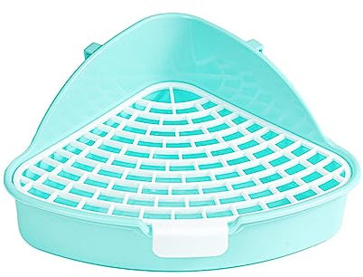 conejos - Inodoro triangular para gatos alta capacidad, inodoro para mascotas, orinal, a prueba salpicaduras, inodoro esquinero para mascotas, bandeja reutilizable y