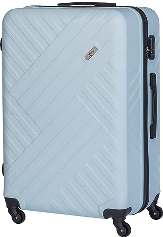 Xonic Design Reisekoffer - ABS Hartschalen Koffer mit 360° Leichtlauf-Rollen - hochwertiger Trolley mit Zahlenschloss in M-L-XL oder Set (Pastell Iceblau, XL)