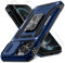 DEERLAMN Case for iPhone 13 Pro Max with Slide Camera Cover+Screen Protector(1 Pack),Rotated Ring Kickstand Military Grade Shockproof Protective Cover 6.7 Inch-Navy Blue