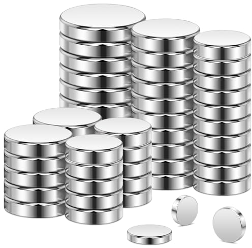 Wukong Neodym Magnete Set in 3 Größen, 50 Stück 10mm/12mm/15mm x 3mm Dicke Extra Stark Klein Magnete für Magnettafel, Pinnwand, Whiteboard, Kühlschrank, Magnetboard, inkl.